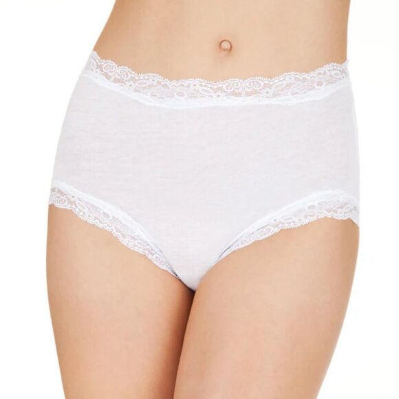 NWT New Only Hearts Organic Cotton Pink Lace High Waist Brief Underwear Small - Picture 1 of 7